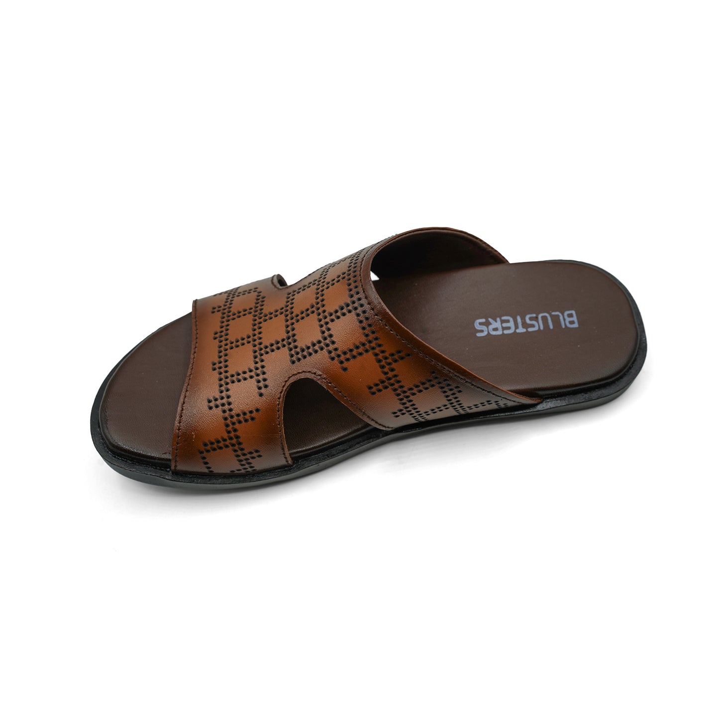 Brown Dotted Leather Slippers