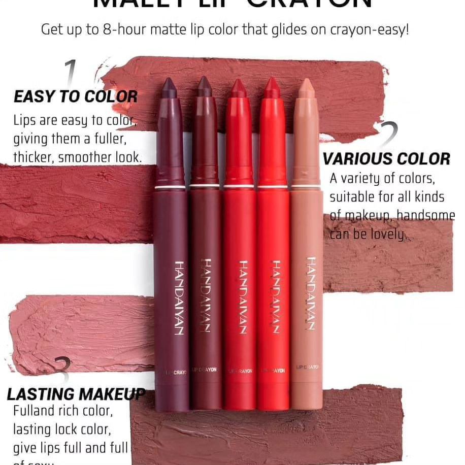 HANDAIYAN Matte Lip Crayon (Pack of 6)