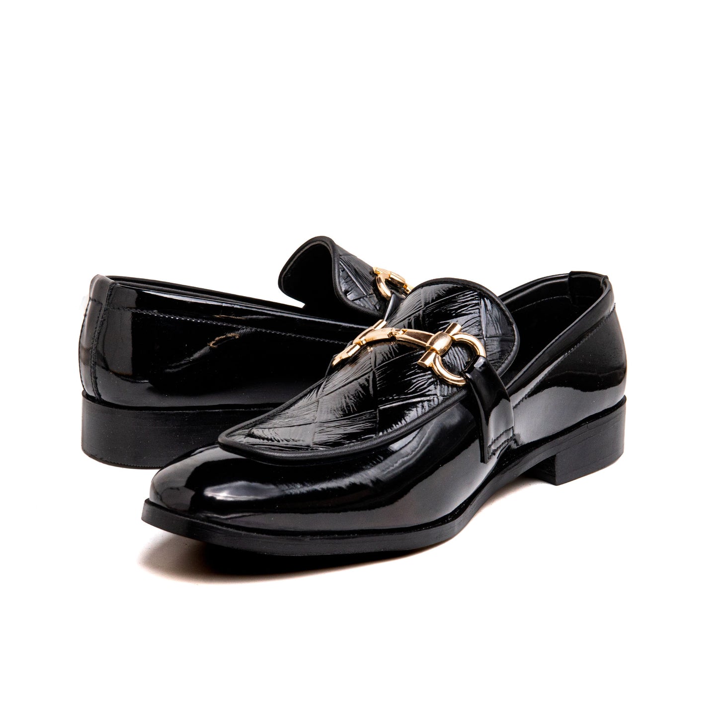 Men Black Shine Imported PU Leather Shoes