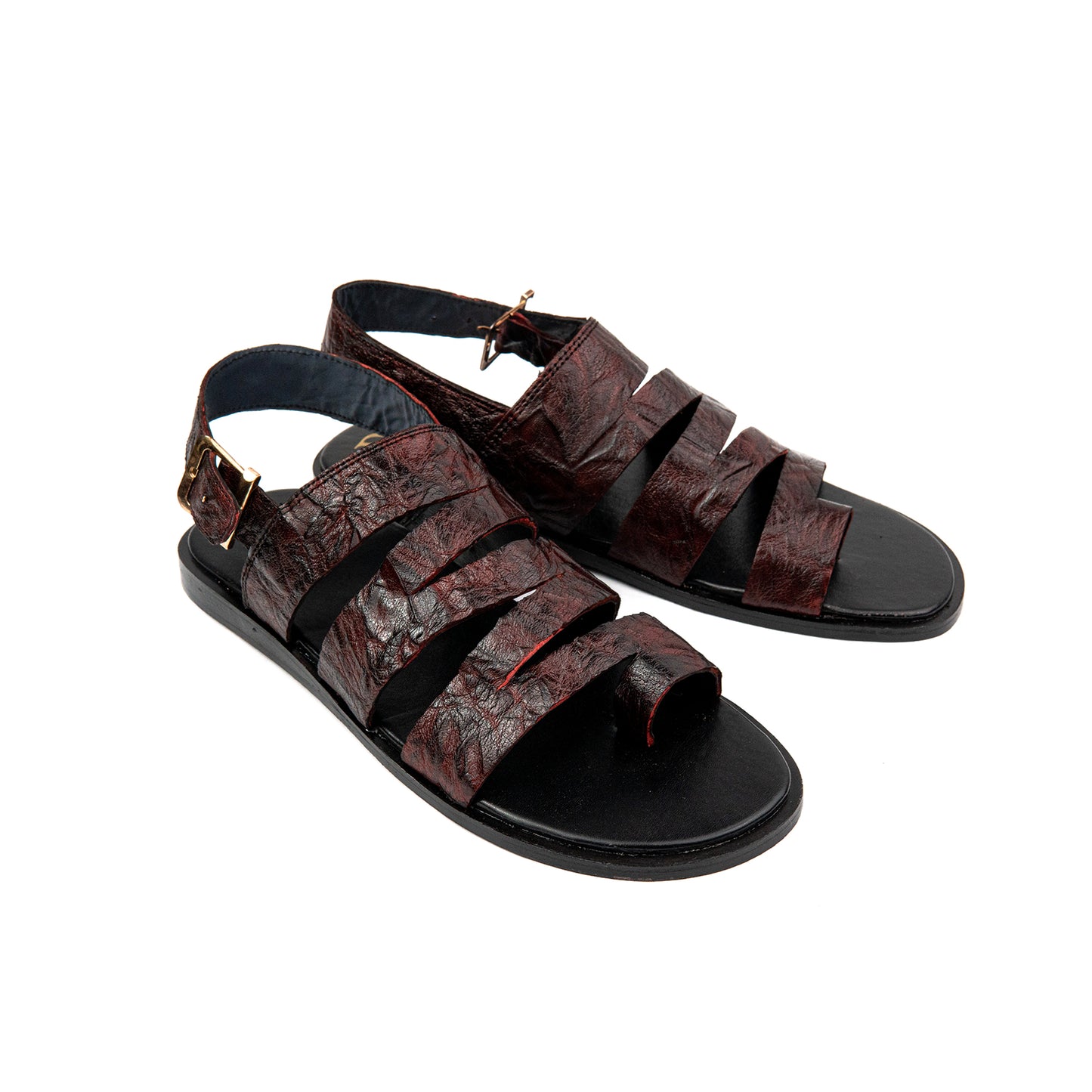 Brown Engraved Premium Leather Sandals