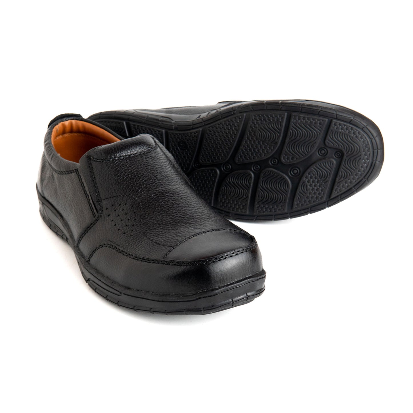 Black Leather Digger Shoes