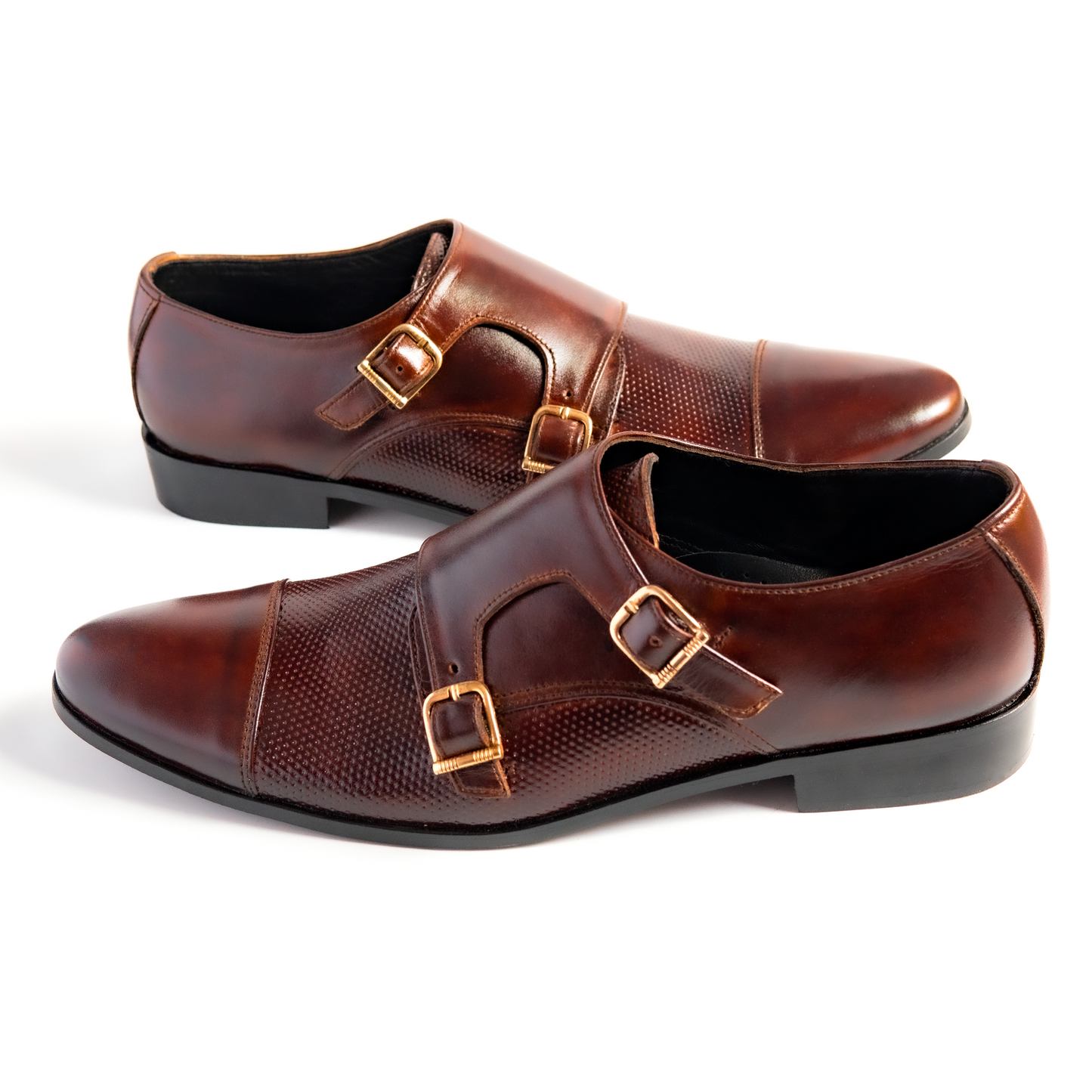 Double Monk Strap leather Executive Men Shoes Blusters