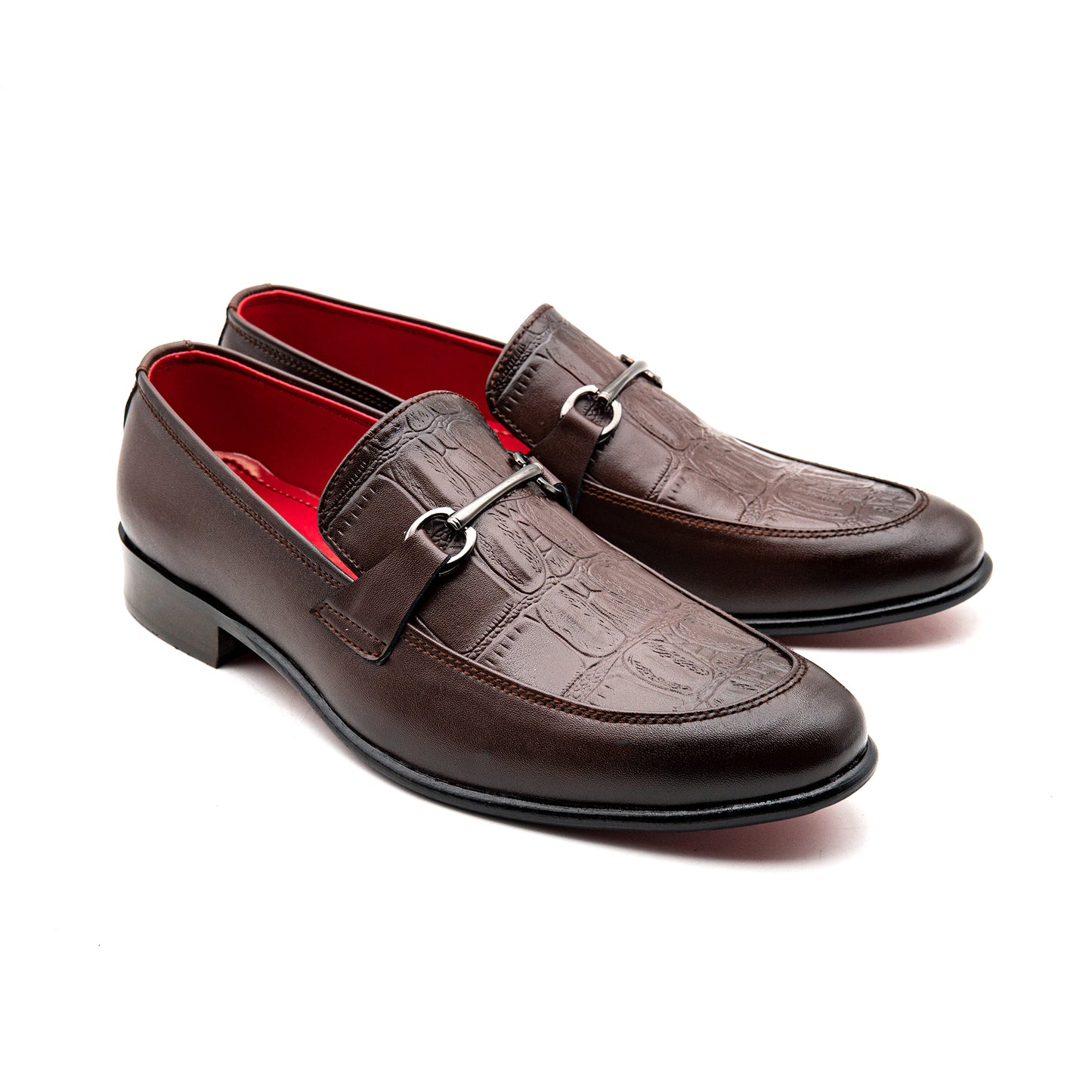 Men Brown Crafted Imported PU Leather Shoes