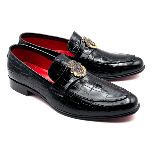 Men Black Imported PU Leather Shoes