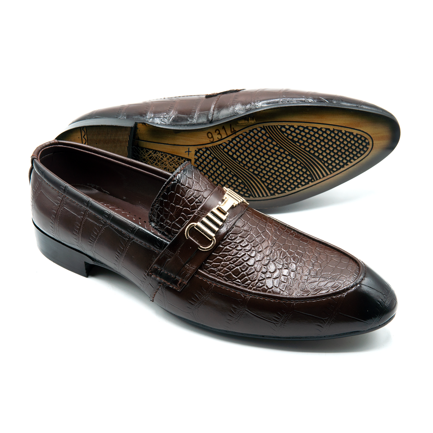 Men Brown Imported Synthetic Leather Shoes