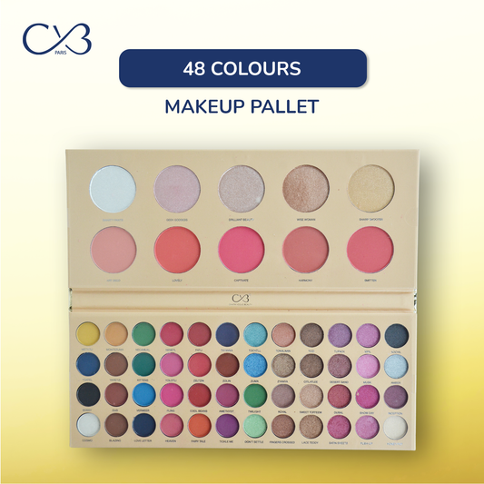 CVB Paris Makeup Palette 5 Color Blush+5 Color Highlighter+48 Color Eye shadow 80g
