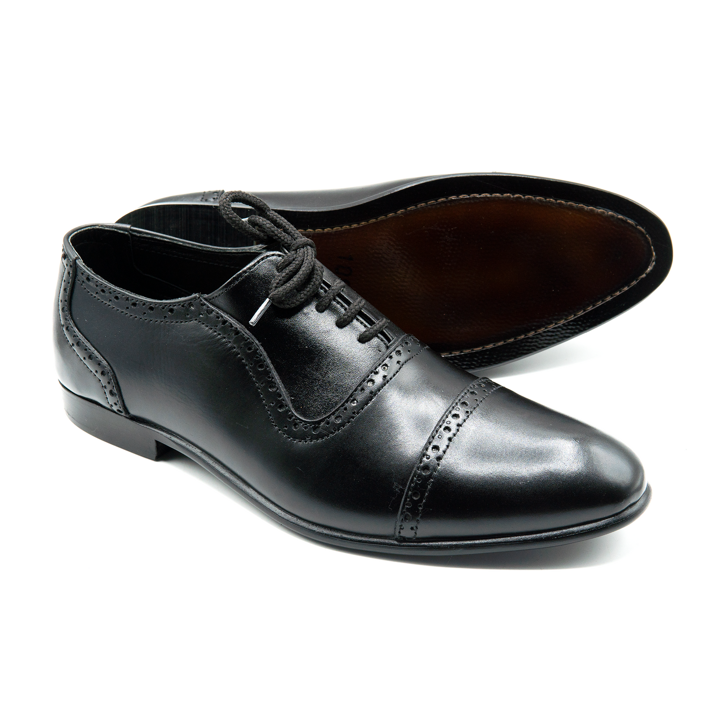 Black Leather Brogues Executive Shoes
