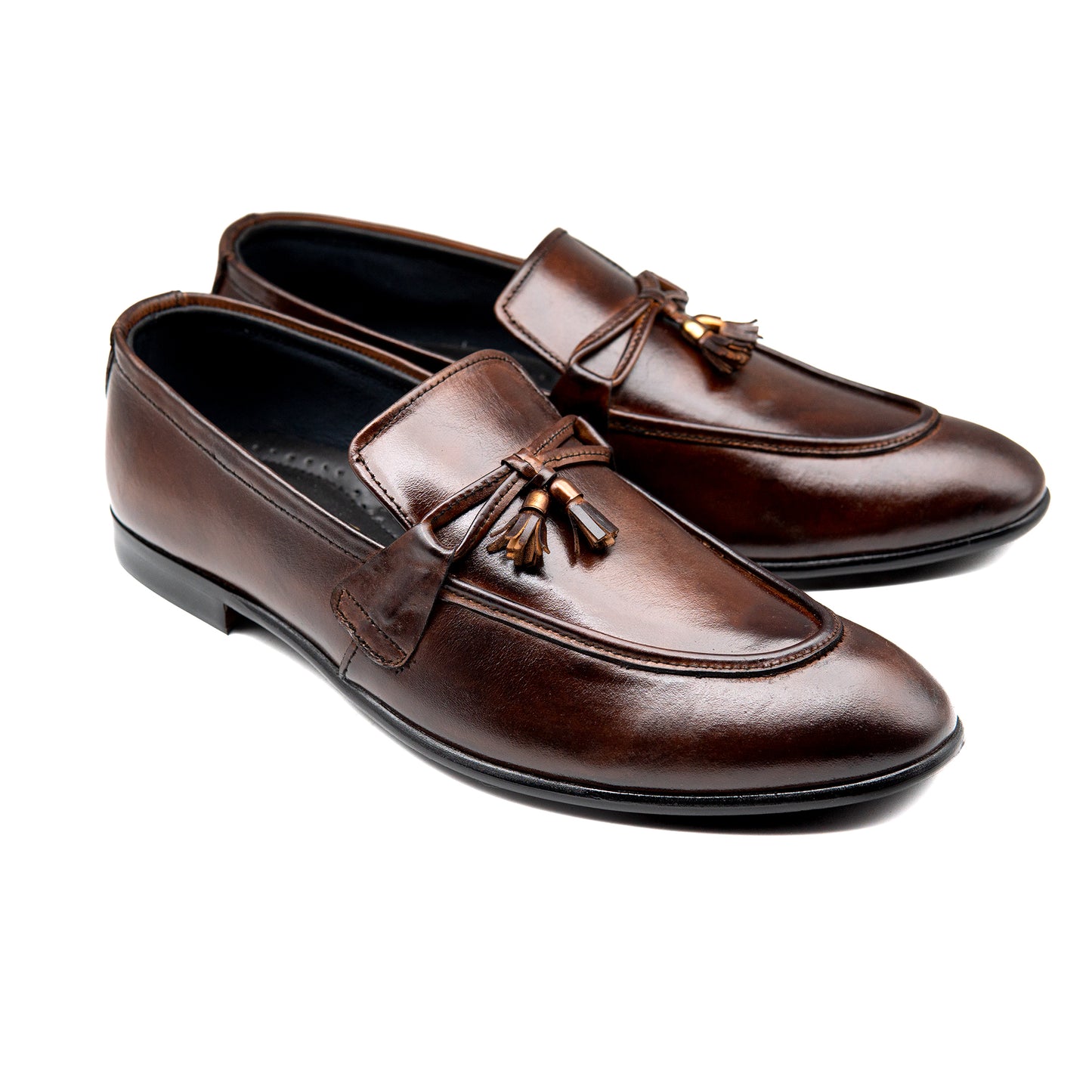 Brown Crossed Laced Tussle Executive Men Shoes
