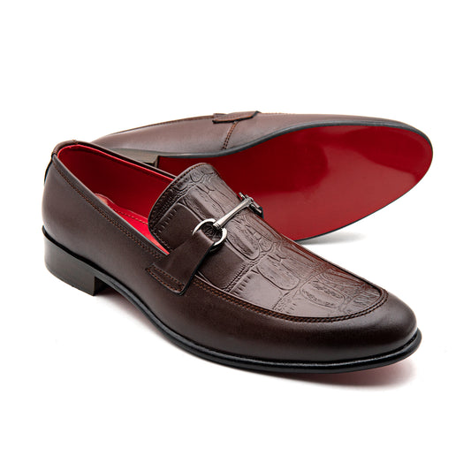 Men Brown Crafted Imported PU Leather Shoes
