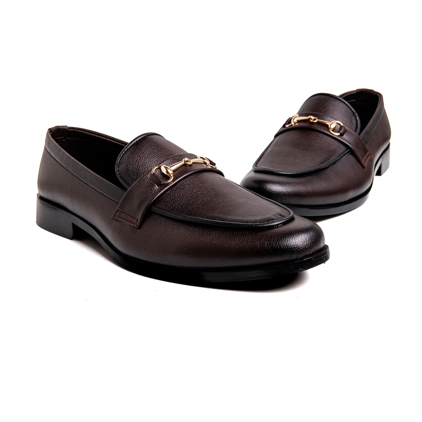 Men Brown Buckled Imported PU Leather Shoes