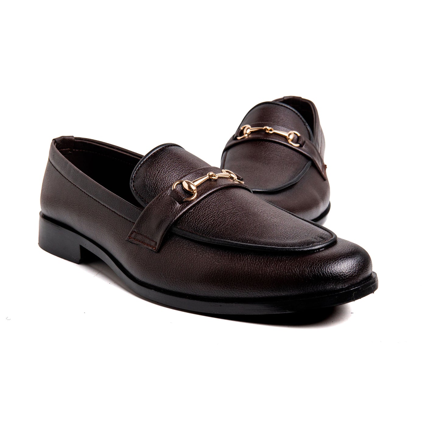 Men Brown Buckled Imported PU Leather Shoes