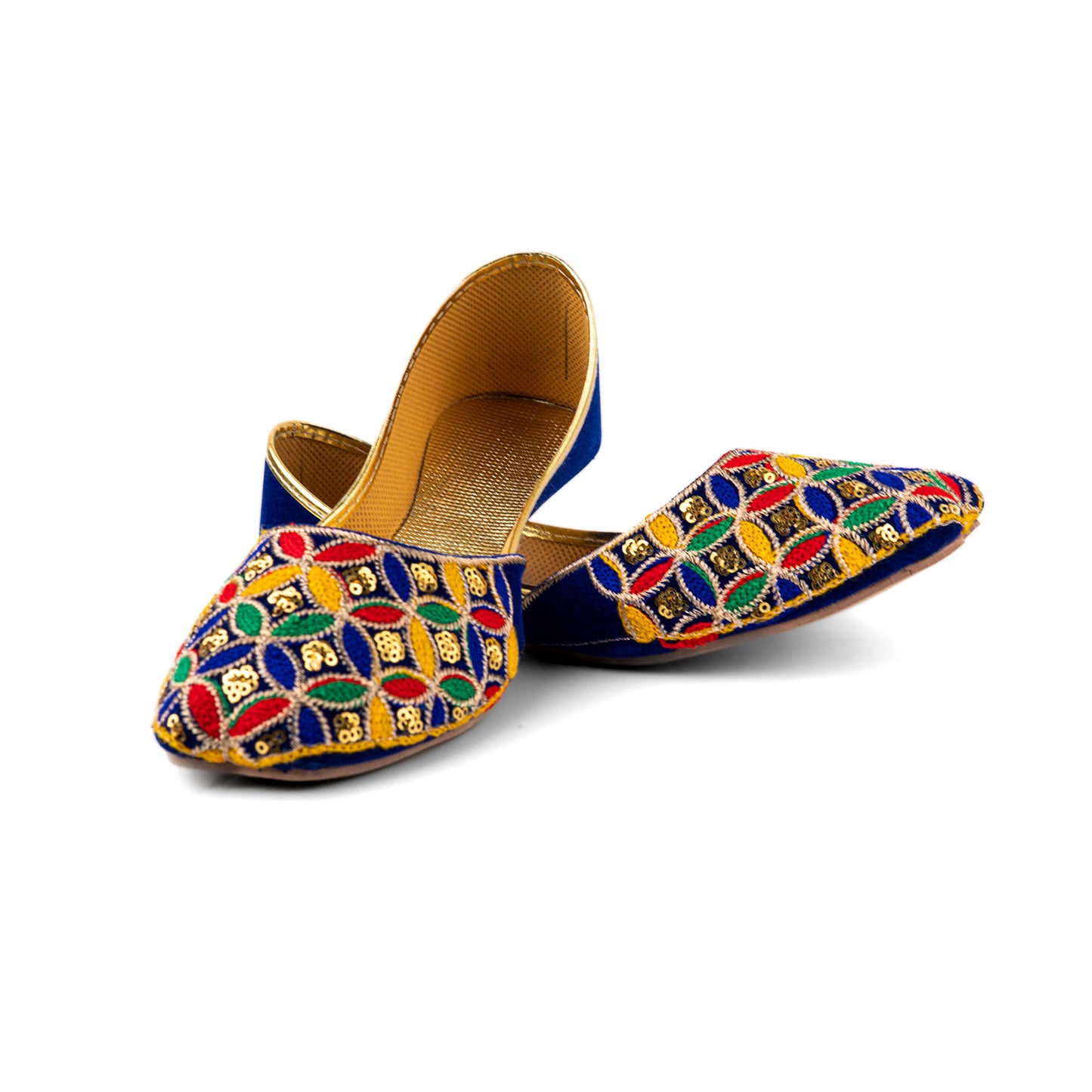 Multi Colored Cross Traditional Khussa (5 Colors)