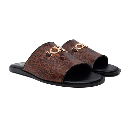 Buckled Premium Leather Slippers