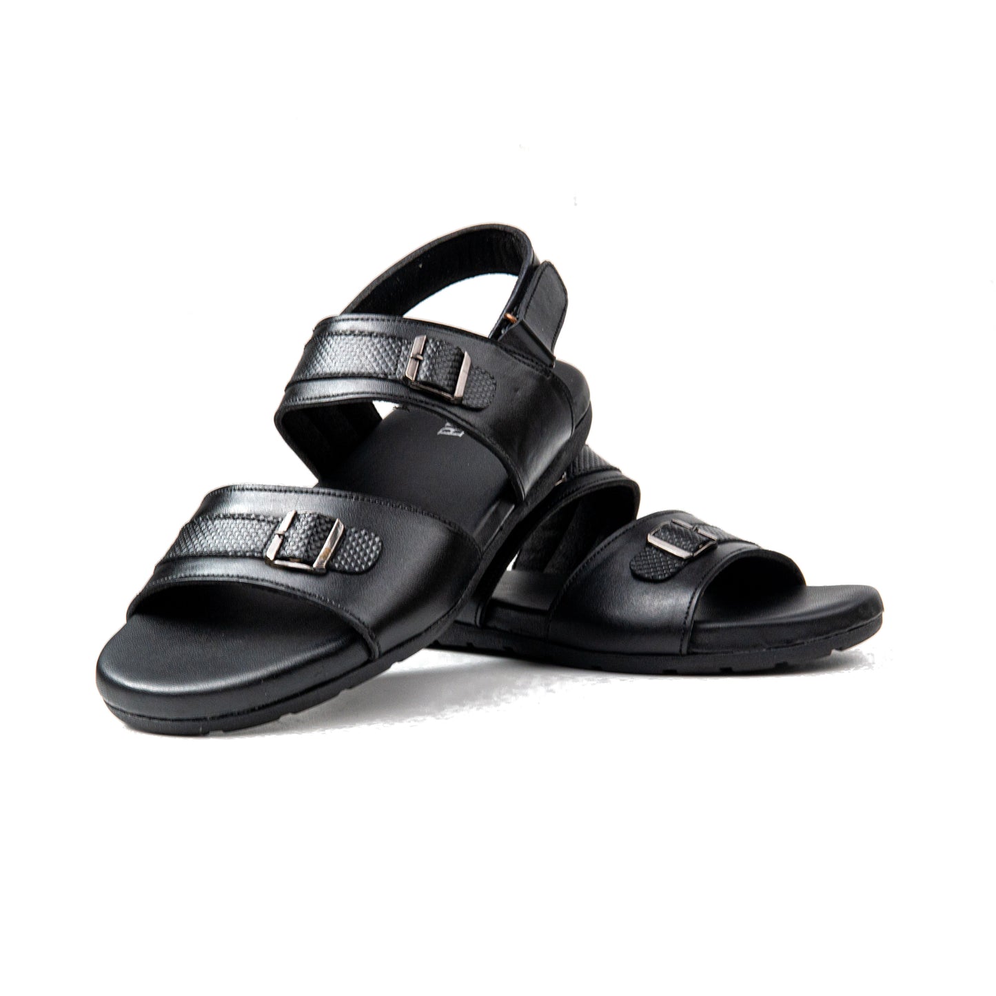 Dual Buckled Leather Sandals