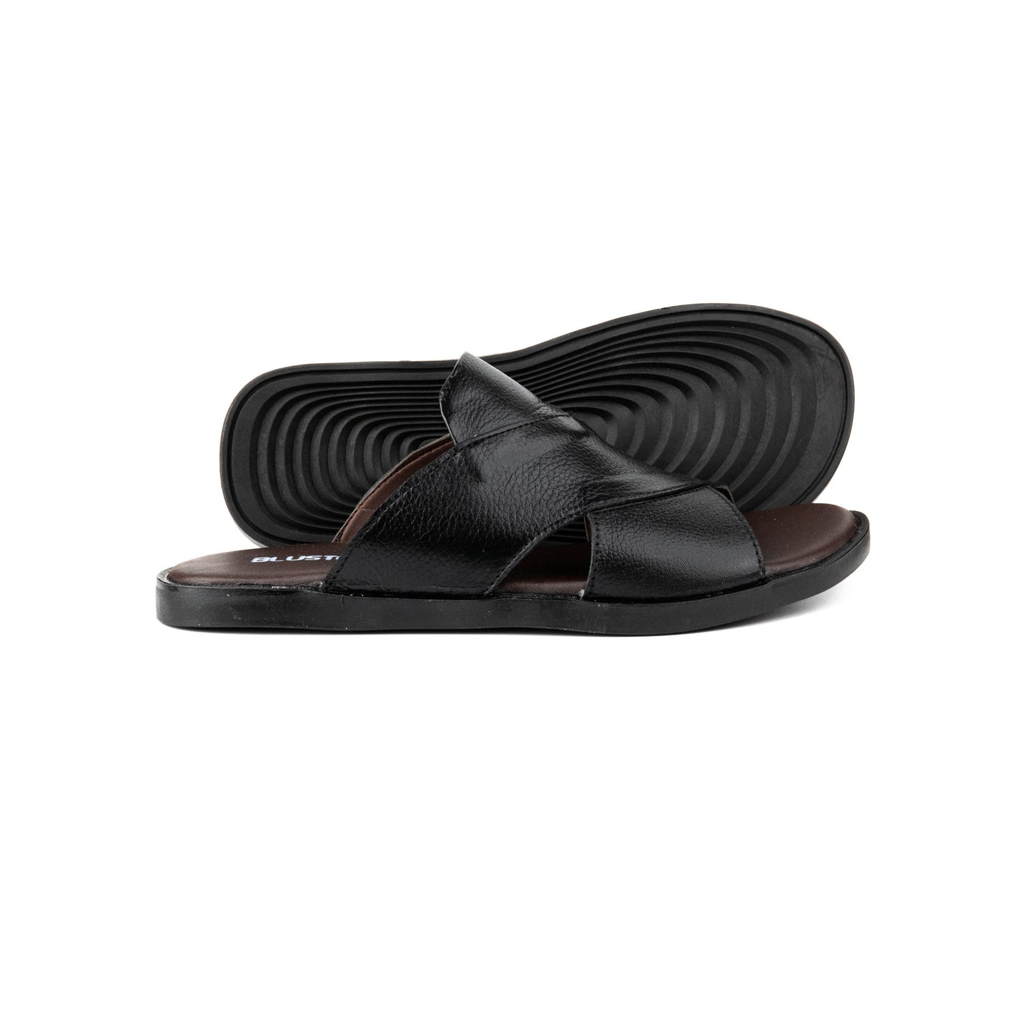 Black Premium Leather Slippers