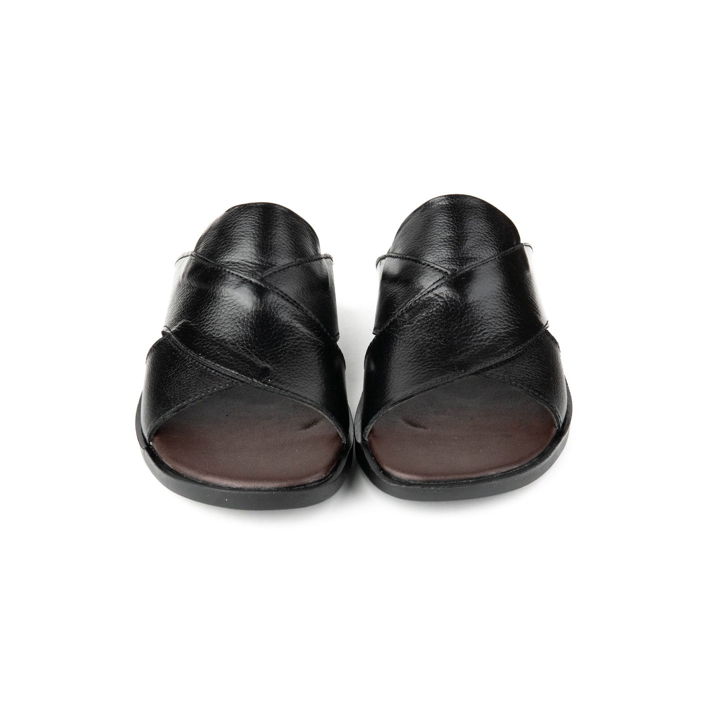 Black Premium Leather Slippers